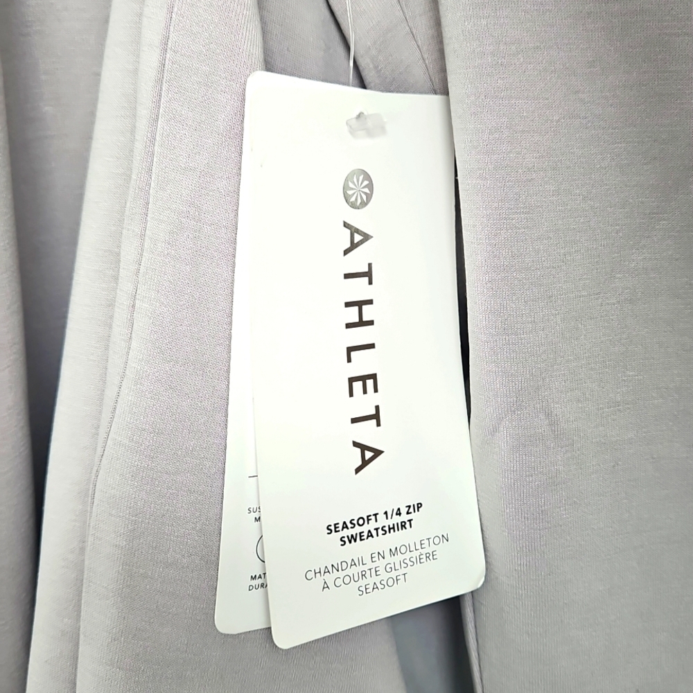 Athleta Seasoft Quarter Zip Purple Lavender Size XL Soft Pullover Sweater New - Picture 5 of 9